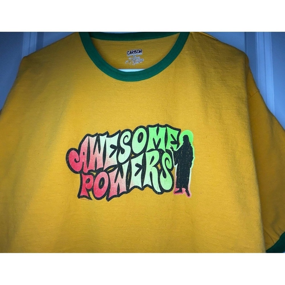Vintage Y2k Jesus Austin Powers Movie Parody Graphic Ringer‎ T-Shirt Sz Mens XL